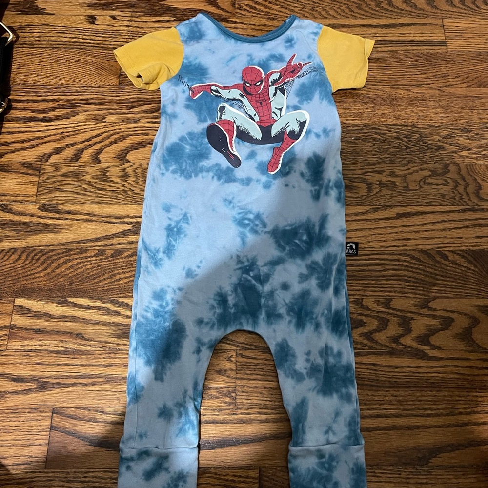 Spider man tie dye rags to raches one piece